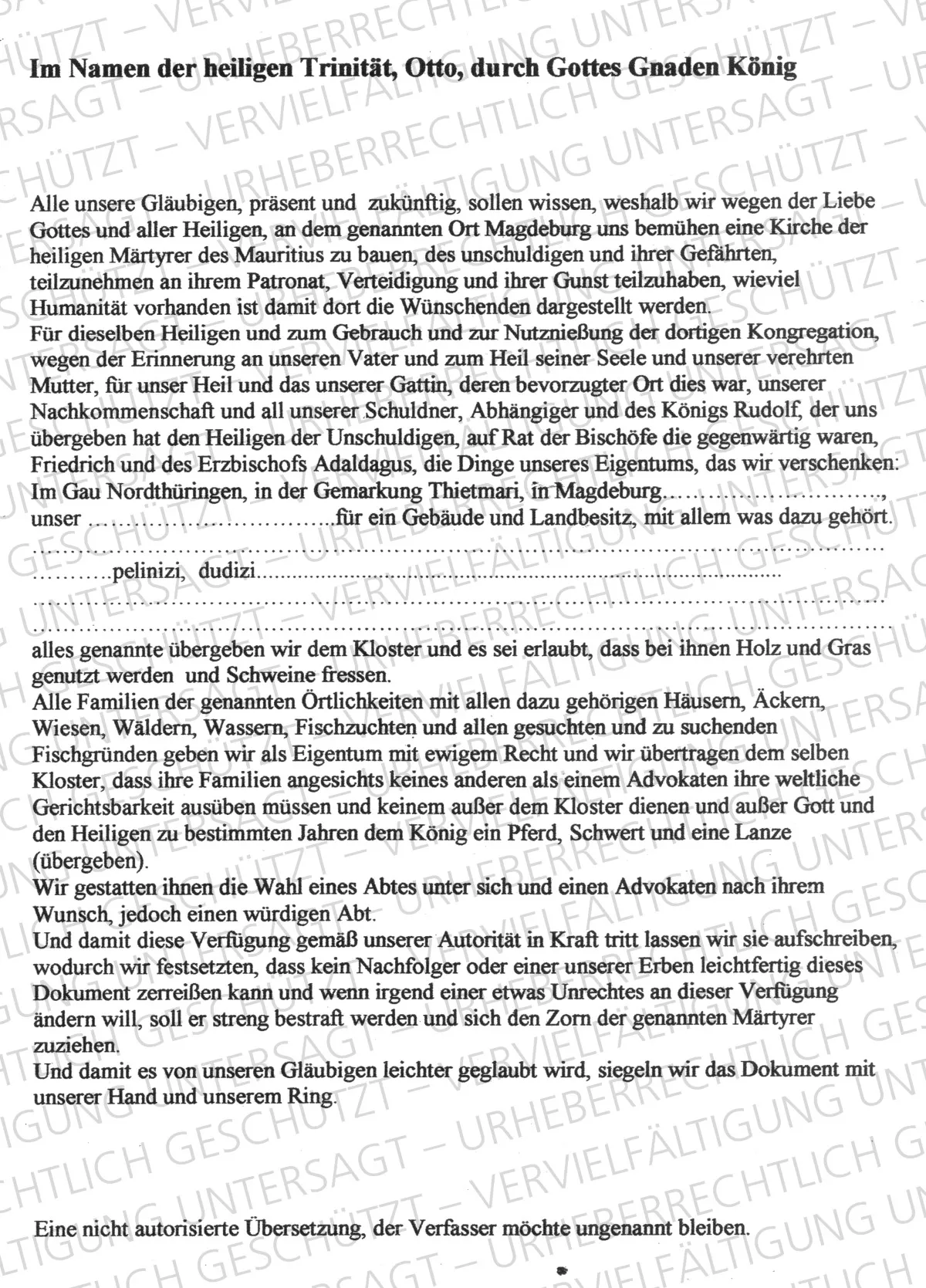 Originalurkunde